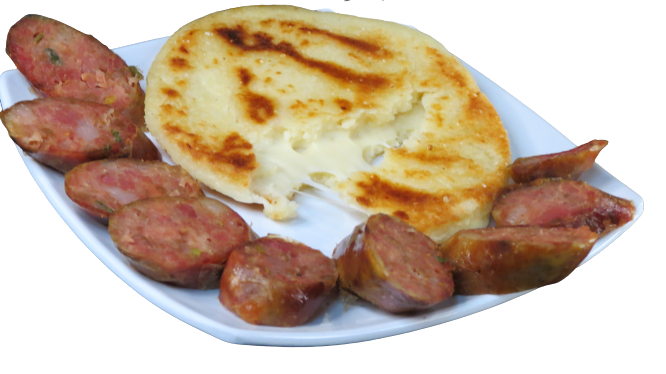 Chorizo con Arepa